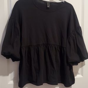 Trumpet sleeve baby doll shirt